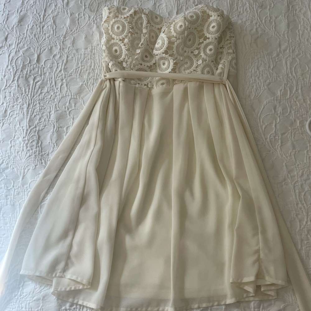 Off white strapless dress